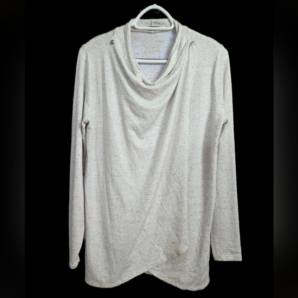 Cream Cowl Neck Long Sleeve Top